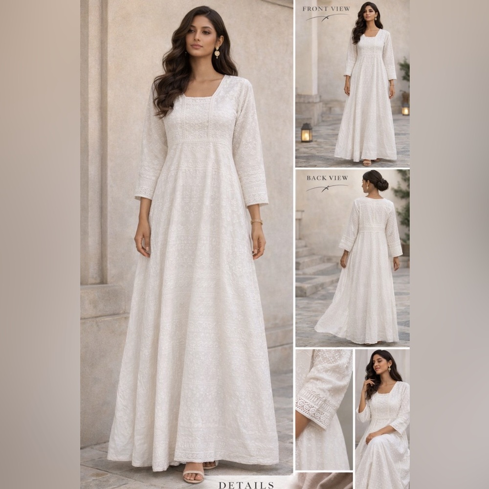 Eyelet Cotton maxi dress size L